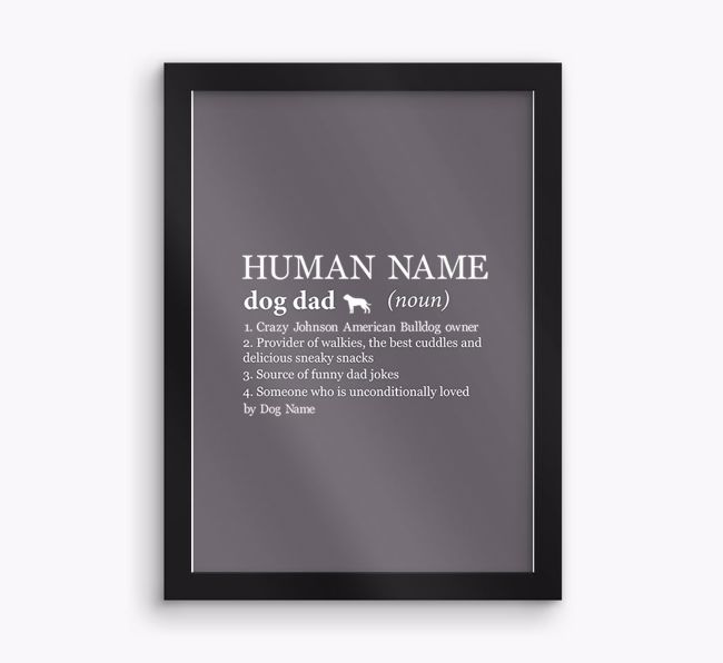 'Dad Definition' Print with {breedFullName} Silhouette